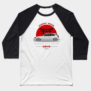 Midnight Racer White EK 9 JDM Baseball T-Shirt